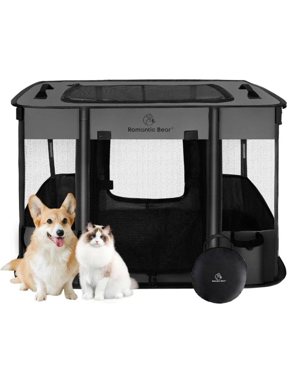 Foldable Dog Playpen for Puppies & Cats, Portable Pet Playpen, Medium Size